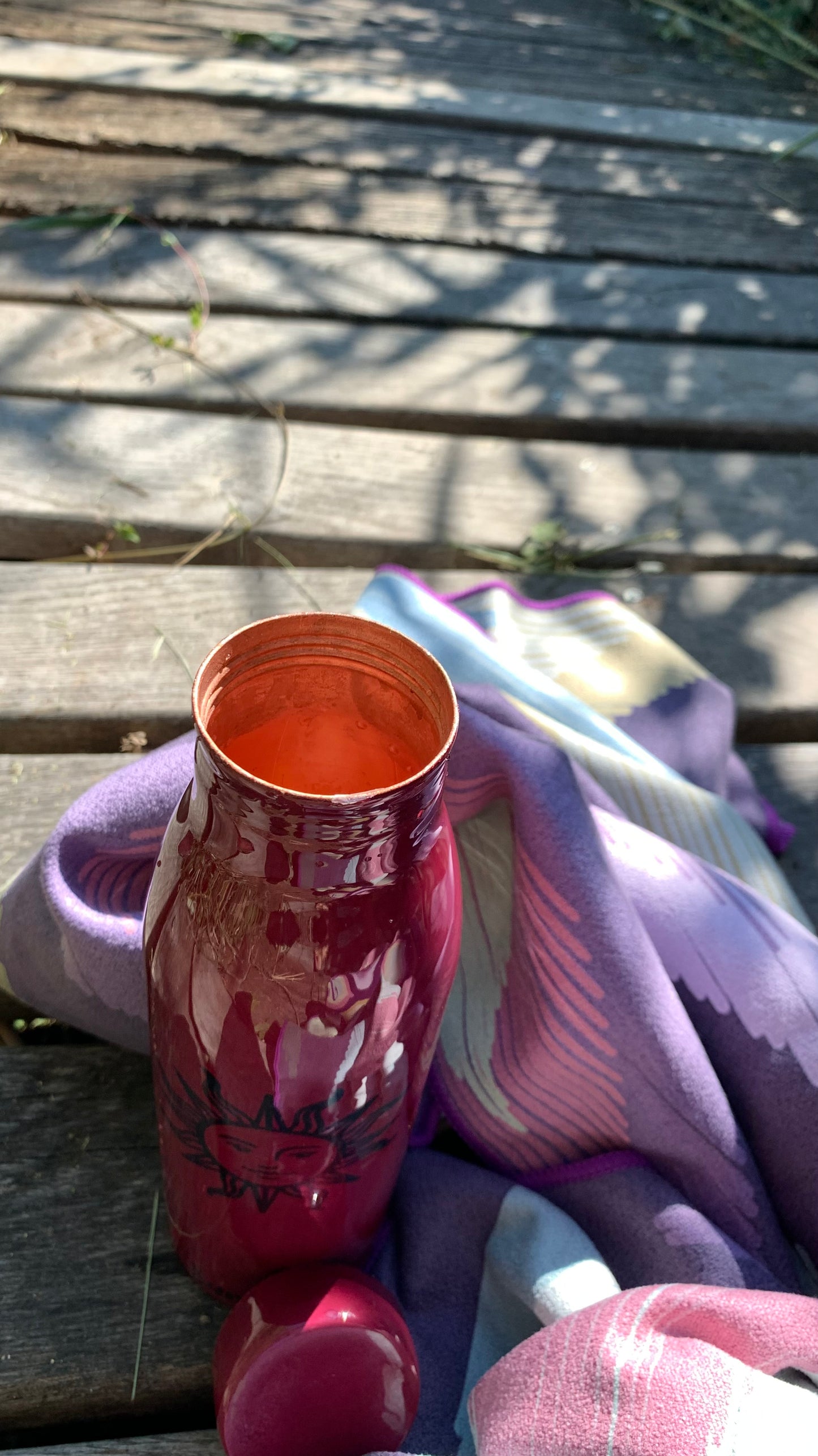 Botella de cobre Rosa Vino.